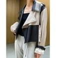 thumbnail image 3 of HIDE CRAFTS Black and Beige Korean Fashion Women's Genuine Cowhide Ladies Leather Jacket (US, Alpha, Medium, Regular, Regular, Beige and Black), 3 of 6