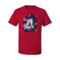 thumbnail image 2 of Wild Bobby, Galactic Pizza Space Cat Laser Eyes, Animal Lover, Men Graphic Tees, Red, Large, 2 of 3