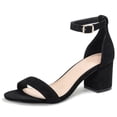 thumbnail image 1 of Sandalias cómodas y elegantes con punta abierta zapatos de tacón bajo para fiesta y vacaciones, 1 of 9