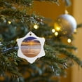 thumbnail image 7 of 3drose, Sunset Seen from San Buenaventura State Beach, Ventura, California, 3 inch Snowflake Porcelain Ornament, 7 of 7