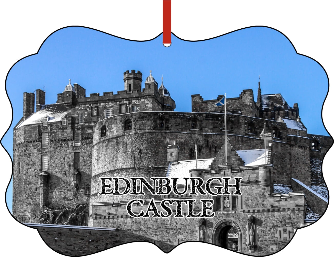Christmas Ornaments Travel UK Scotland Edinburgh Castle in the Snow
