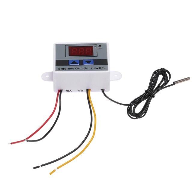 XH-W3001 Intelligent Digital Microcomputer Temperature Controller with LED-Display Mini Thermostat Switch Heating/Cooling Temperature Control Switch with Water-resistant Sensor Probe