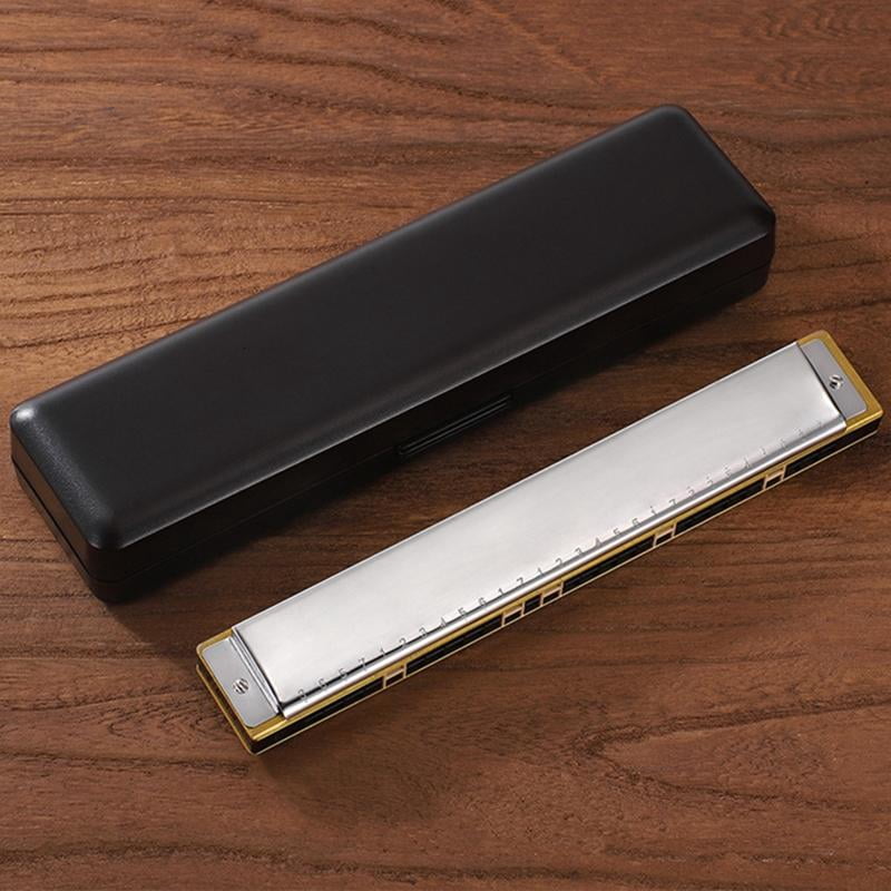 CEORPER Harmonica for Key of Polyphonic C 28 Hole with for Case for Professional Player