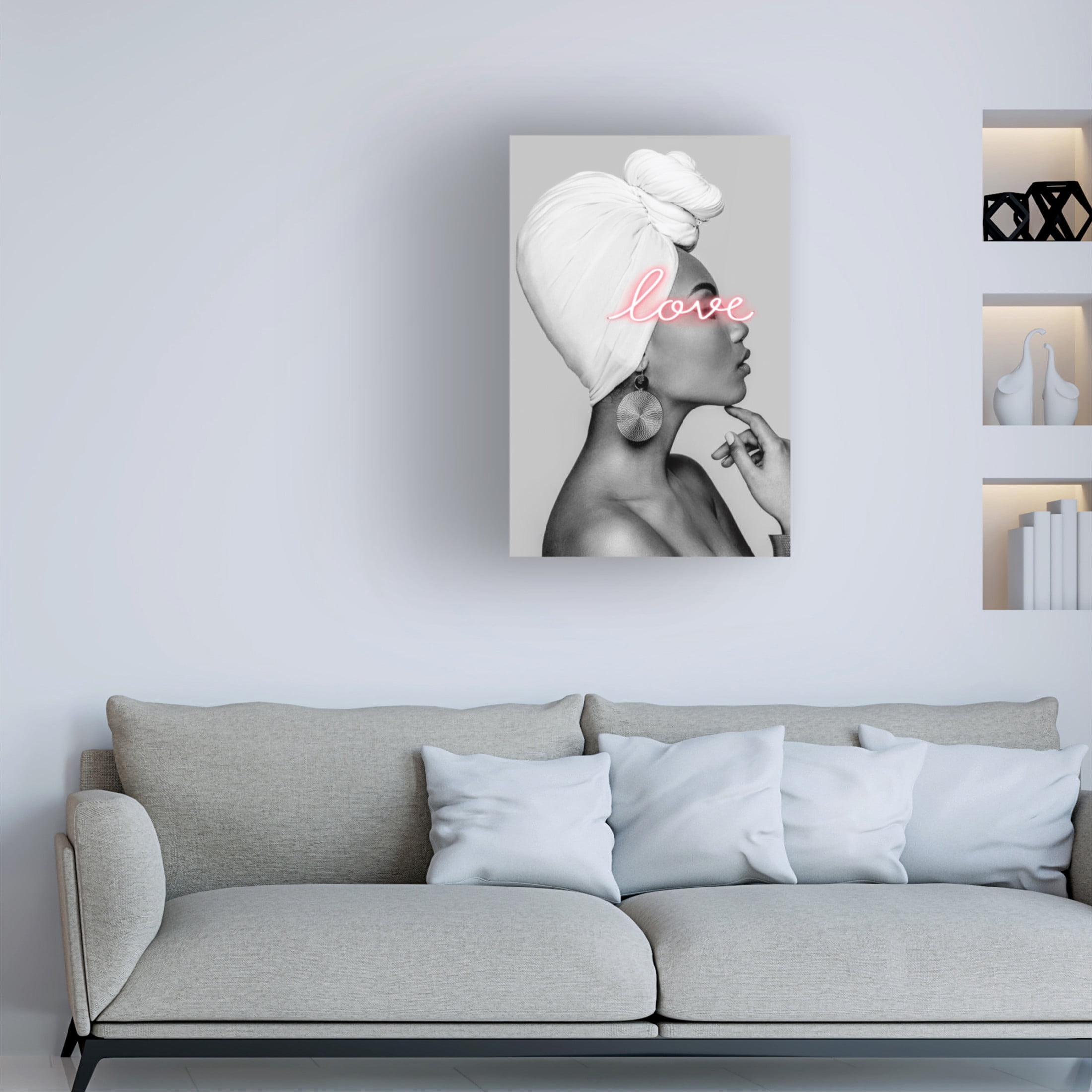 Canvas Wall Art - Incado 'Love' Wall Art for Living Room, Bedroom, or Office Décor by Trademark Fine Art - 16 x 24 Inches