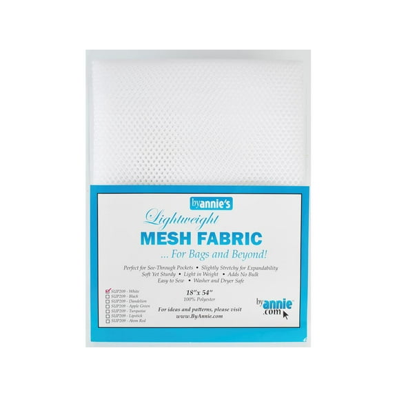 By Annie Mesh Fabric Lightweight 18x54 White