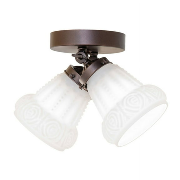 Meyda Tiffany 254394 Puffy Rose 2 Light 12" Wide Semi-Flush Ceiling Fixture - MultiColor