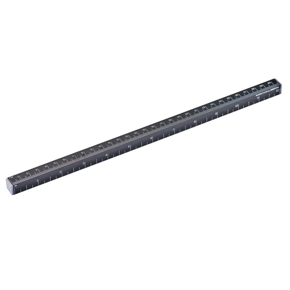 Lockermate Measure Mate Four-Sided Learning Ruler, Plastic Math Tool, 12-Inch, Black