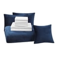 thumbnail image 5 of Mainstays 10 Piece Navy Microplush Bed in a Bag Comforter Set with Sheets, Queen, 5 of 8