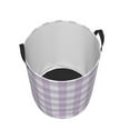 thumbnail image 3 of Balery Purple Checkboard Round Laundry Basket with Handles Waterproof Freestanding Laundry Hamper for Clothes Toys in the Dorm and Family-Medium, 3 of 8