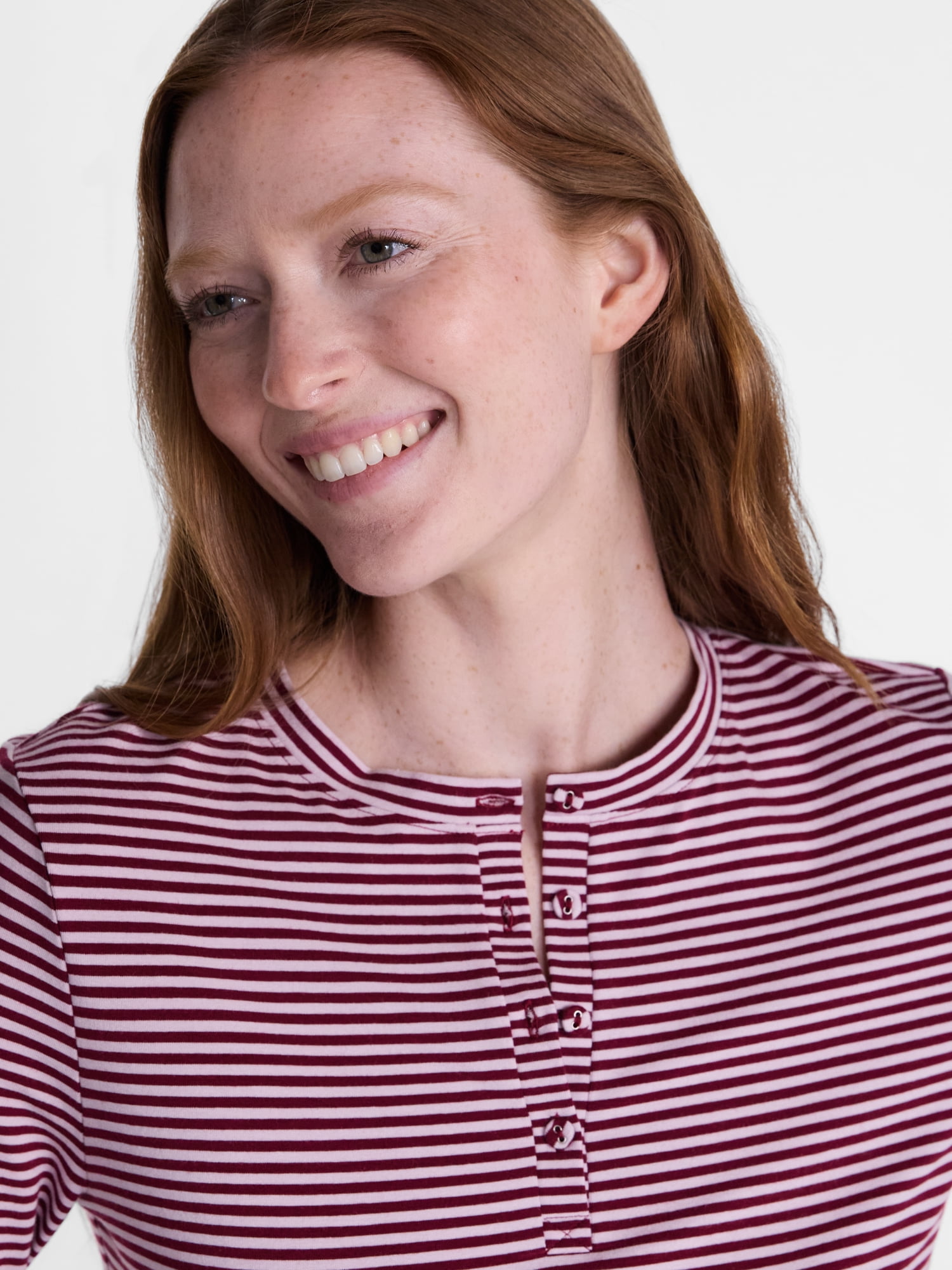 Joyspun Women’s Henley Sleep Top, Sizes S-3X