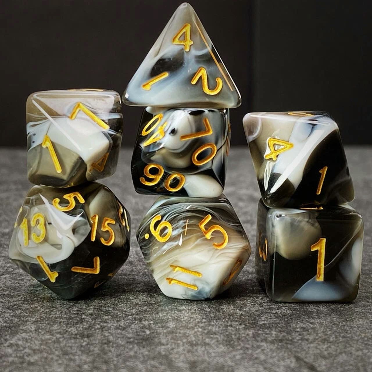 PRIME- Sage'S Stones -White/Mica Acrylic Polyhedral Dice Set Rpg Games Dungeons Dragons