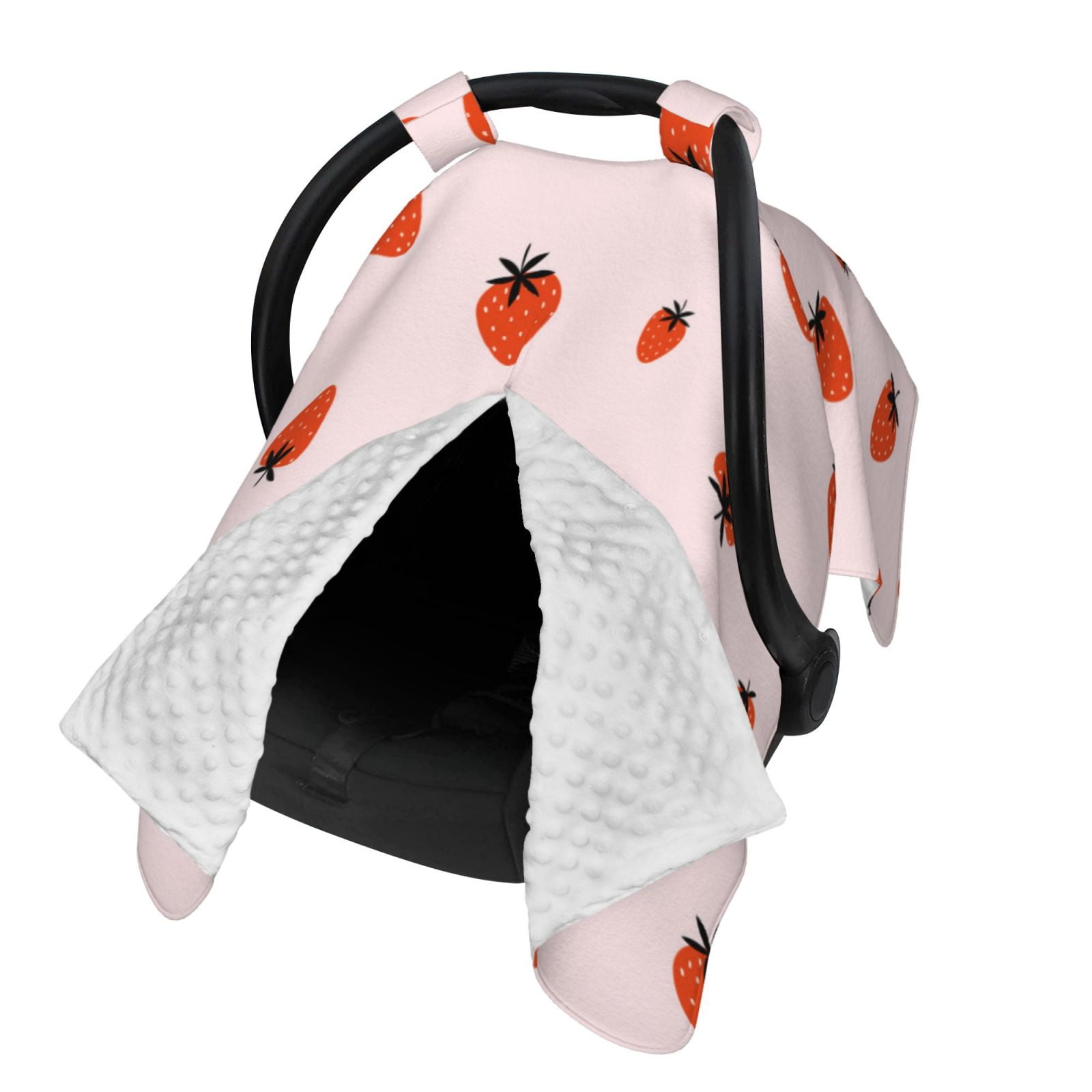 Naloa Strawberry Baby Car Seat Cover, Breathable Baby Carrier Cover, Multiuse Baby Carrier Cover & Nursing Breastfeeding Cover