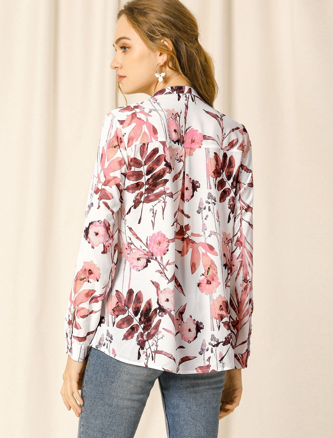 DARING DIVA Chiffon V Neck Long Sleeve Blouse 3XL White