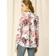 thumbnail image 5 of INSPIRE CHIC Blusa con botones de manga larga con cuello en V y blusas sueltas florales de gasa para mujer Blanco XS, 5 of 6