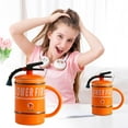 thumbnail image 1 of Nomeni Glass&Bottle Coffee Mug Cups Ceramic Tea Cup Fire Extinguisher Shaped Handmade Cute Mugs With Lid Spoon Handle Home Hot Ice Milk Mugs Microwave Dishwasher Travel Mug, 1 of 8