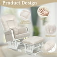 thumbnail image 3 of Lovote 5 in 1 Glider Rocker Replacement Cushions Set - Soft Thicken Velvet Rocking Chair Cushion with Ottoman Cover for Indoor Nursery Glider Rocking Chair, Beige, 3 of 8