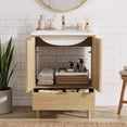 thumbnail image 6 of Smart FENDEE 22.83" Bathroom Vanity with Resin Sink, Storage Cabinet with Barn Door & Drawer, White, 6 of 9