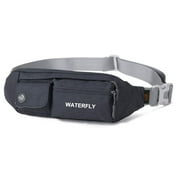 WATERFLY Fanny Pack: Unisex Small Water-Resistant Waist Bag for Running Hiking Travel,SBS Zipper