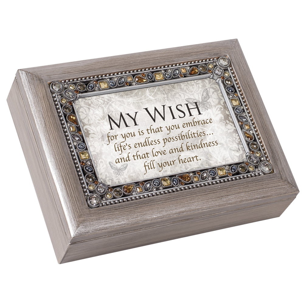 Cottage Garden My Wish Jeweled Pewter Music Box JM277GB