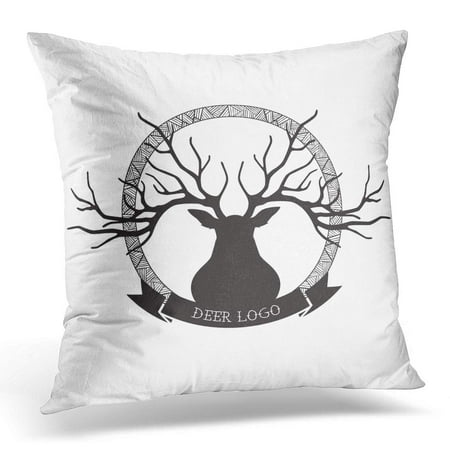 Deer Antlers Silhouette ECCOT Deer Head Silhouette Design Antlers Pillowcase Pillow Cover Cushion Case 16x16 inch ()