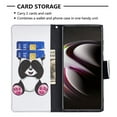 thumbnail image 3 of Galaxy S21 Ultra Case Cute Embossed Pattern Premium Leather Wallet Cover Flip Stand Credit Card Slots Pocket Holder Magnetic Closure Folio Case for Samsung Galaxy S21 Ultra, Giant Panda, 3 of 8