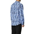 thumbnail image 4 of MODA NOVA Big & Tall Men's Leopard Print Button Down Long Sleeve Shirt Blue White M, 4 of 6