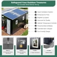 thumbnail image 5 of JULY'S SONG 10X12FT Outdoor Storage Shed, Metal Shed with Windows & Lockable Doors for Lawn, Black, 5 of 11