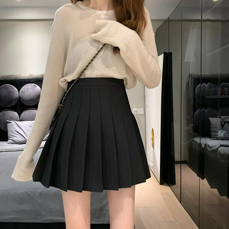 DanceeMangoo Womens White Pleated Short Skirts Preppy Style High Waist Mini  Skirt Female Summer Korean Fashion Jk Skirts Woman