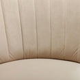 thumbnail image 5 of 360-Degree Swivel Accent Armchair with Wide Upholstered Seat and Metal Base, Round Barrel Chairs in Fluffy Velvet Fabric for Living Room, Bedroom, Beige, 5 of 8