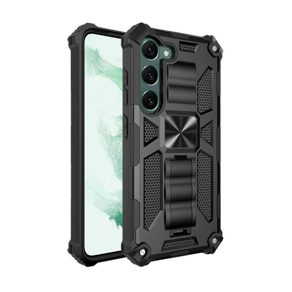 Hybrid Case Cover for Samsung Galaxy S23 - Kickstand Armor Drop-Proof Defender Protective Black