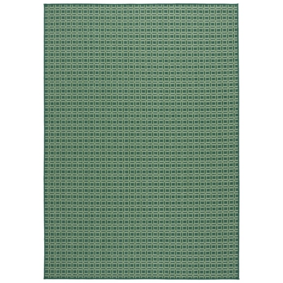 SAFAVIEH Terrace Wight Geometric Indoor/Outdoor Area Rug, Dark Green/Light Green, 8' x 10'