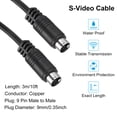 thumbnail image 4 of Cable de video S de Uxcell de 10 pies, con conector macho a macho de 9 pines Mini DIN con revestimiento de oro, 4 of 5