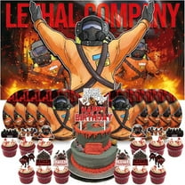 Lethal Company Birthday Paper Plates Supplies Decorations Decor Backdrop Banner Cake Topper Background