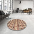 thumbnail image 4 of Ahgly Company Machine Washable Indoor Rectangle Abstract Brown Red Area Rugs, 4' x 6', 4 of 7