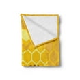 thumbnail image 2 of Honeycomb Soft Flannel Fleece Throw Blanket, Bee on a Spoon Full of Honey on Geometric Background Pattern Hive Theme, Cozy Plush for Indoor and Outdoor Use, 50" x 70", Yellow and Brown, by Ambesonne, 2 of 5