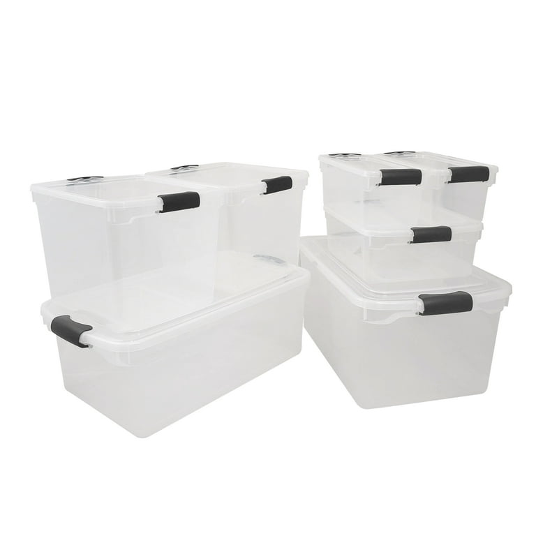 HOMZ 31 Latching Clear Storage Container With Gray Handles, 56 OFF