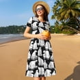 thumbnail image 4 of Disketp Cute Cartoon Polar Bear para Vestido de Manga Corta para Mujeres, Vestidos de Verano para Mujeres, Casual y Holgado para la Playa, 4 of 6