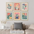thumbnail image 3 of PixonSign Adhesive Canvas Print Wall Art Set - Mid-Century Tropical Abstract Flower Gallery Posters - Set of 6 Vintage Retro Antique Mixed Media Country Cultural Art Wall Décor - 11"x14"x6, 3 of 5