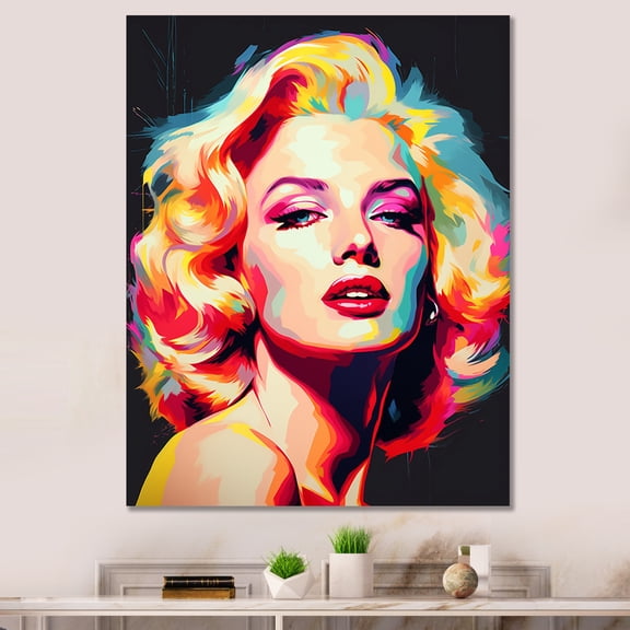 Designart "Marilyn In Color Pop Art" Modern Wall Art Living Room