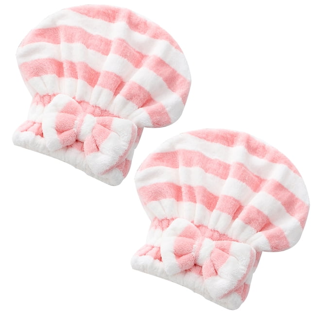 Paquete de 2 toallas para el cabello para mujer, turbante de secado rápido para cabello mojado