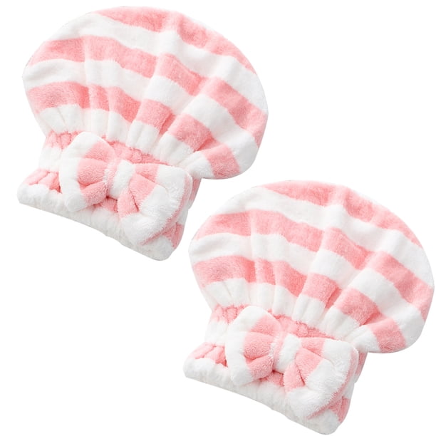 Paquete de 2 toallas para el cabello para mujer, turbante de secado rápido para cabello mojado