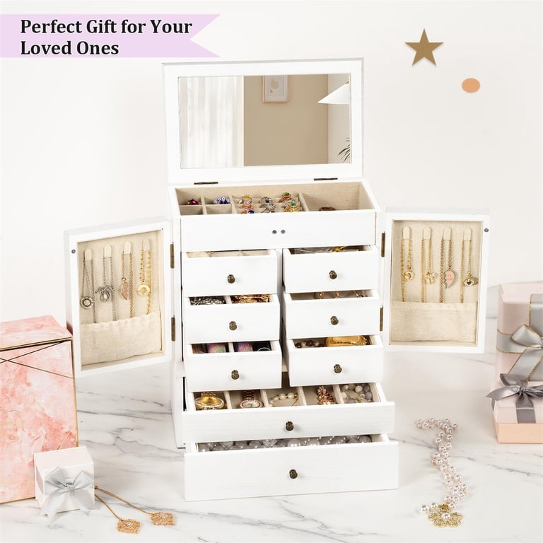 Sfugno 6-Layer Large Jewelry Organizer Box with Mirror photo 4