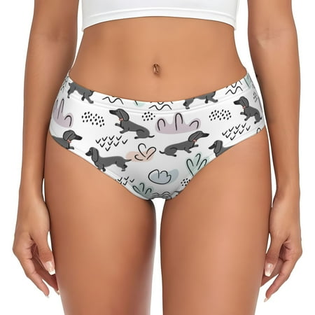 Womens Underwear - Dachshund Dog Puppy Wave No Show Seamless Underwear for Women  Soft Comfort Stretch Women s Panties  Hipster Ladies Panties Bikini Underwear Briefs