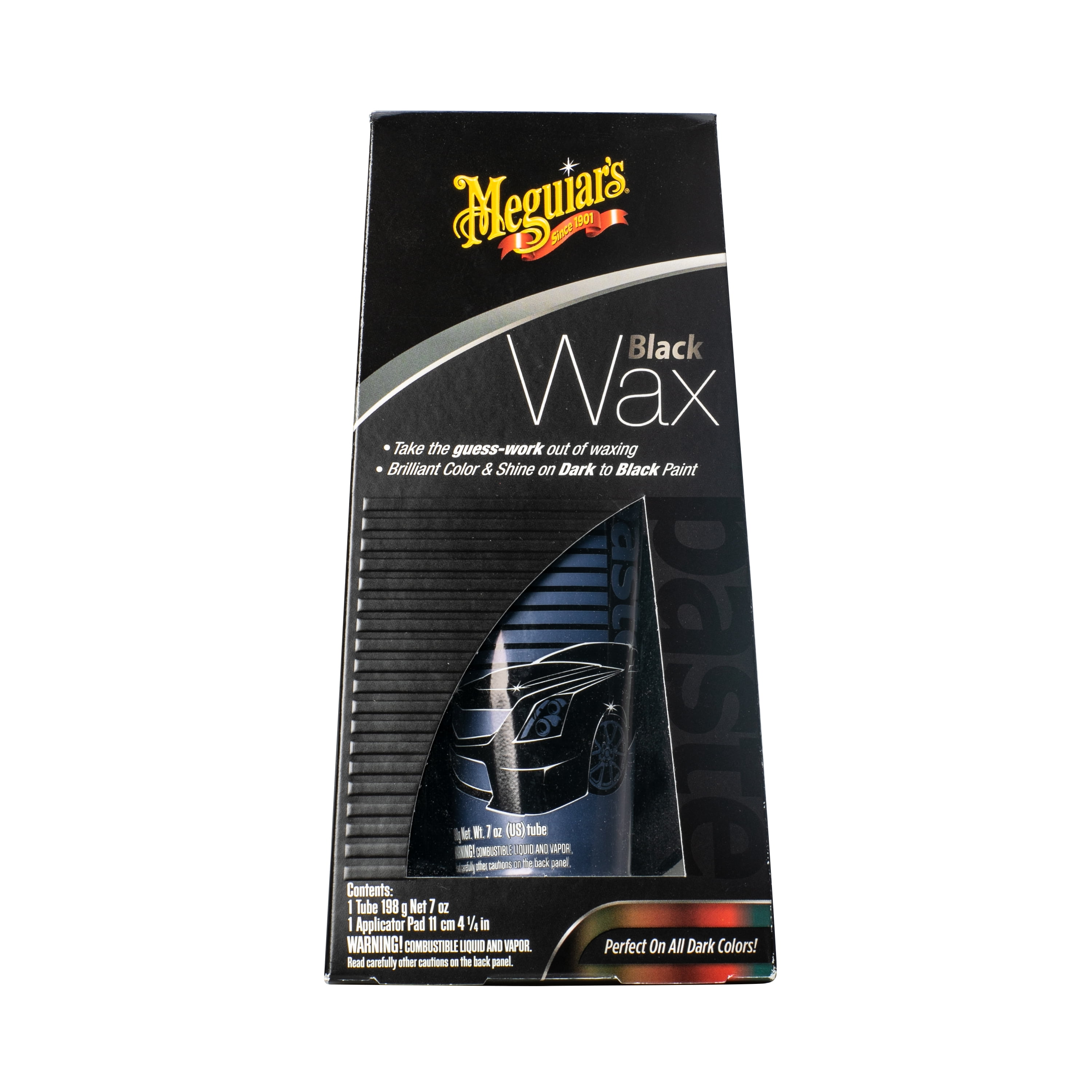 Meguiar's Black Wax - Black Car Wax Creates Deep Reflections and Gloss, G6207, 7 Oz