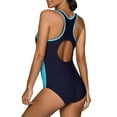 thumbnail image 4 of Sociala Women's Color Block Sports One-Piece Swimsuit Athletic Swimwear, 4 of 6