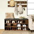 thumbnail image 5 of Shoe Storage Bench with Cushion, 39.4" L Entryway Bench with 12 Cubbies, Entryway Hall Tree with Storage, Shoe Cabinet with Coat Rack for Bedroom, Hallway, Holds up to 330 lb, BF112HX01G1, 5 of 7