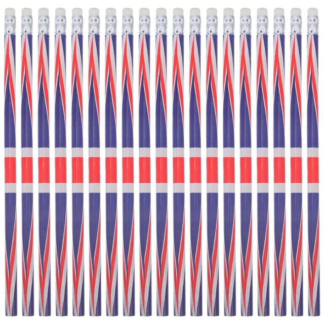 ColoMX 60pcs Inglaterra Flagal Tema de madera Pencion de madera Pintura portátil de escritura lápices