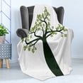 thumbnail image 4 of Tree Soft Flannel Fleece Blanket, Nature Garden Art Themed Illustration of Baobab Plant Exotic Endemic Botany, Cozy Plush for Indoor and Outdoor Use, 50" x 60", Green and Olive Green, by Ambesonne, 4 of 5