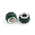 thumbnail image 1 of HLONK Alloy Rhinestone European Beads  Large Hole Beads  Rondelle  Platinum Metal Color  Topaz  11x6mm  Hole  5mm, 1 of 2