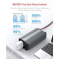 thumbnail image 3 of BESTEK 500W Pure Sine Wave Power Inverter DC 12V to 110V AC Car Plug Inverter Adapter Power Converter with 4.2A Dual USB Charging Ports and 2 AC Outlets Car Charger, ETL Listed, Grey, 3 of 7